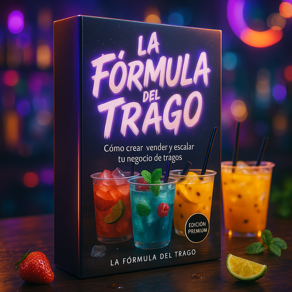 La Fórmula del Trago – Edición Premium | Ebook + 8 Bonos Exclusivos 🍹 Marketing, Recetas y Negocio de Tragos de Litro